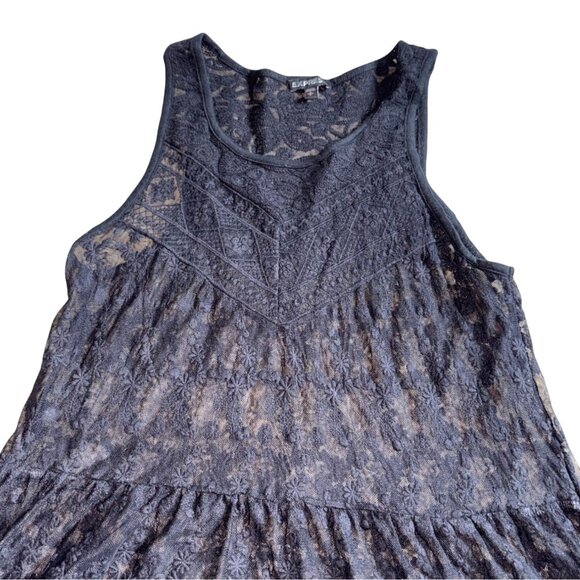 Express Womens Flowy Lace Tank Top-Black-Size S-GUC - Picture 2 of 5